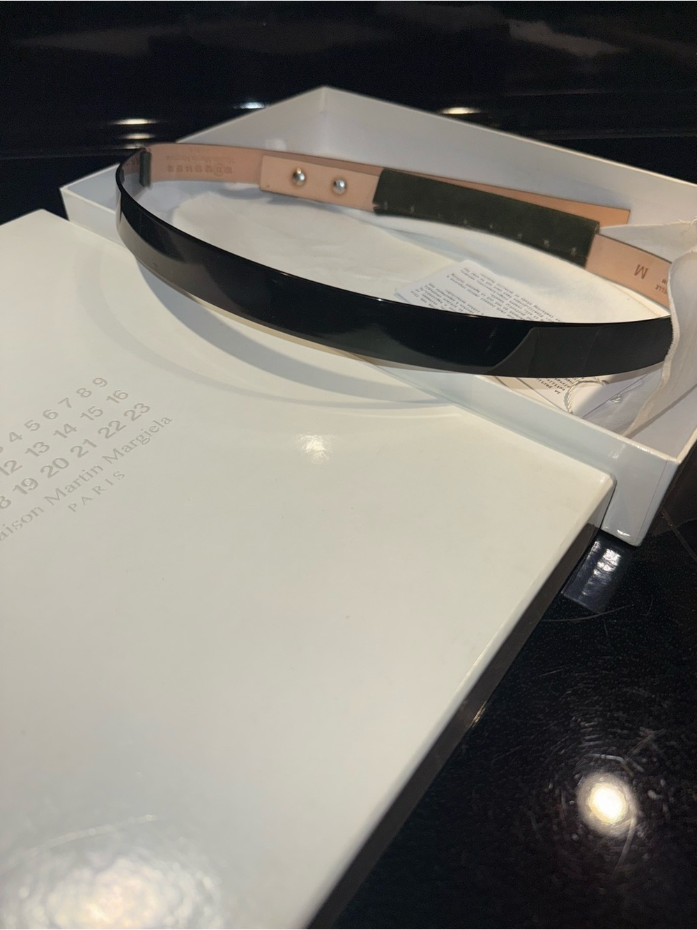 Green Metal And Leather Waist Belt